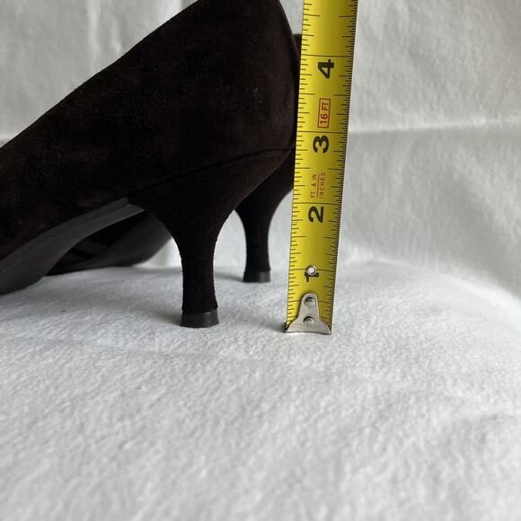 Stuart Weitzman brown genuine suede pumps criss cross detail, Size 10 M, NWOB - Picture 11 of 11